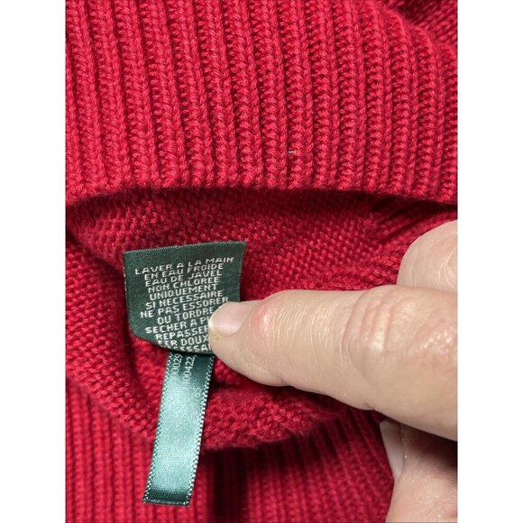 LRL Lauren Ralph Women Red Military Gold Buttons Sweater M Classic Lux - Picture 5 of 13